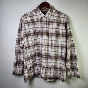 Thunder Mens Long Sleeve Button Up Plaid Cotton Flannel Size XL